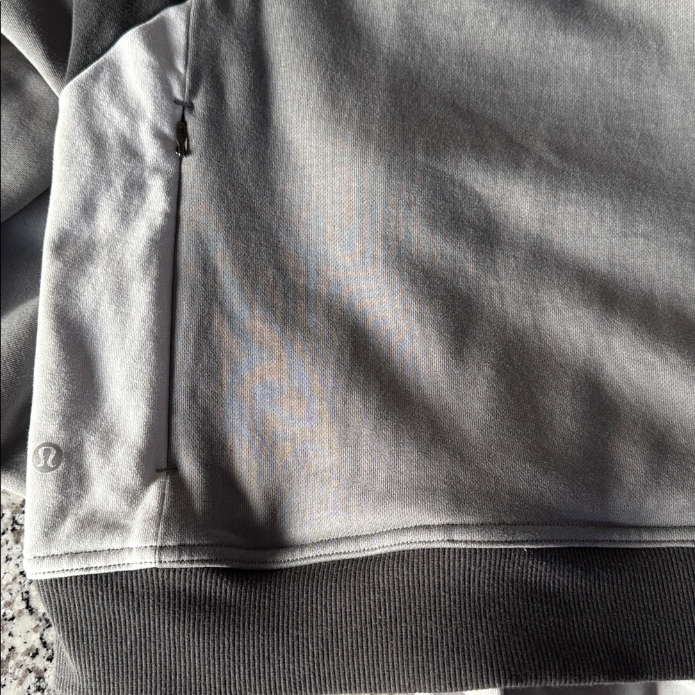 Lululemon All Yours Gray & Black Colourblock 100% Cotton Terry Hoodie w/Pockets - Picture 10 of 13
